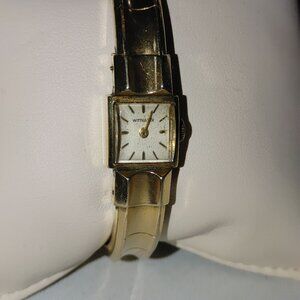 Wittnauer Watch 10K GF Gold Filled Wind Up Vintage Cuff Bracelet Chain Clasp